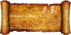Juhász Zádor névjegykártya
